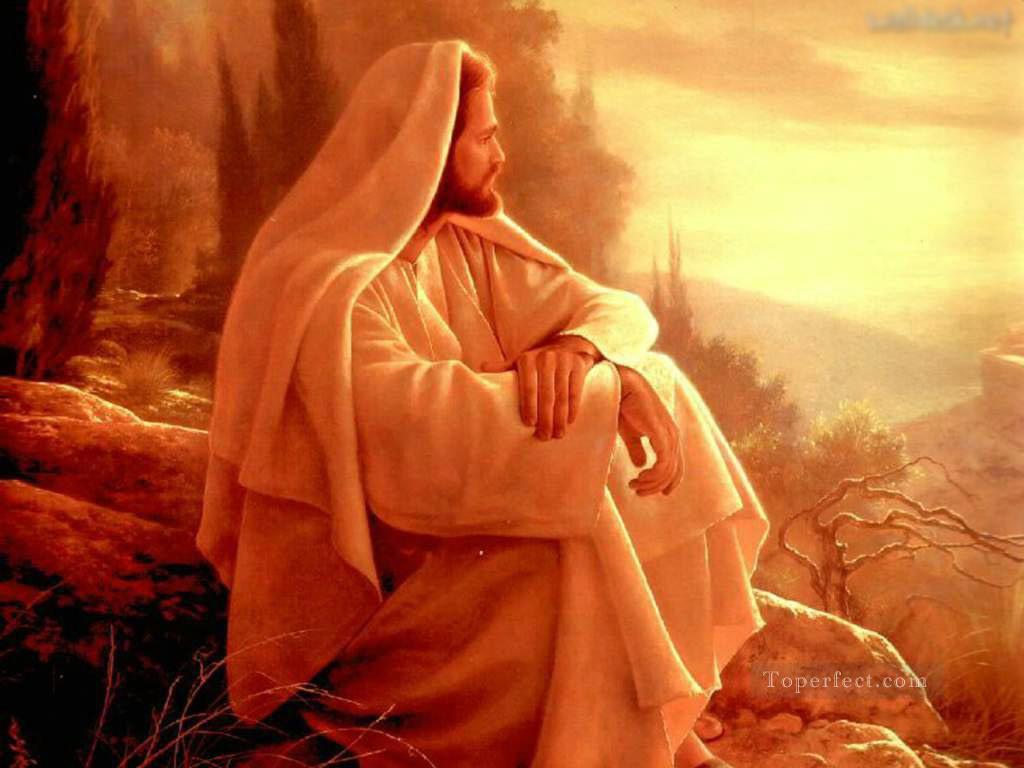 jesus watching over jesus religious Christian Oil Paintings